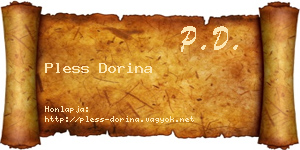 Pless Dorina névjegykártya